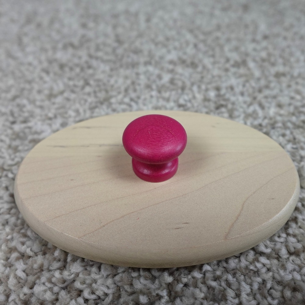 Longaberger 2011 Horizon of Hope Basket Lid Woodcraft Oval Pink Knob Made in USA